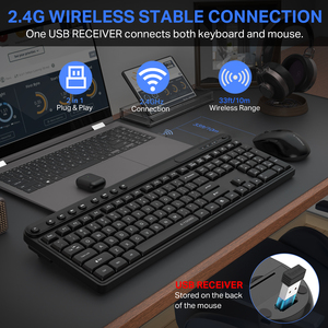 Teclado y Ratón Inalámbricos Oem Odm 2.4g con Retroiluminación LED, Resistentes al Agua, Ergonómicos, Programables, con Teclas Multimedia, 1600 Dpi, para E-747 - Product Image 5