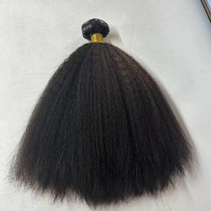 Precio de fábrica al por mayor Raw Kinky Straight Yaki Hair Bundles 12A Grade Brazilian Virgin Remy Weaving Extensions 1B Natural Wave - Product Image 2