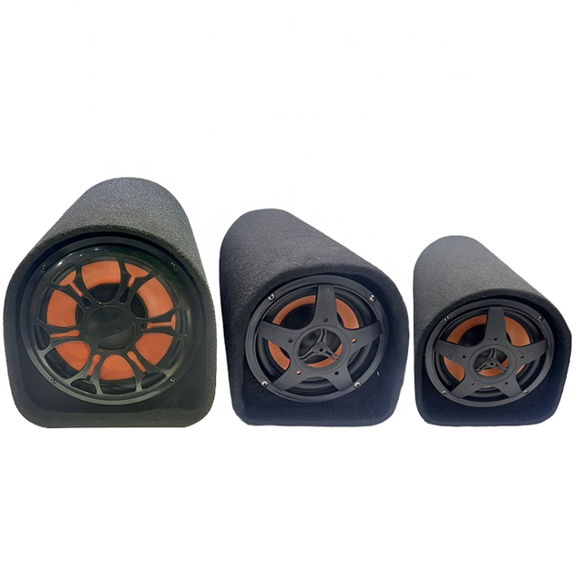 10 Inch Sound Strong Car Audio Bass Subwoofer 600W 4Ohm Round Wooden Tube Car Active Subwoofer Speaker Box