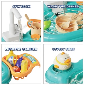 Juguete de Simulación para Niños, Lavabo con Salida de Agua Eléctrica, Juego de <span class=keywords><strong>Lavavajillas</strong></span>, Fregadero de Cocina de Juguete para Niños - Product Image 3