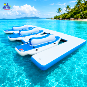 Plateforme flottante gonflable pour vélo aquatique, quai modulaire en PVC Drop Stitch pour sports nautiques, idéal pour la location en station balnéaire ou à usage commercial - Product Image 1