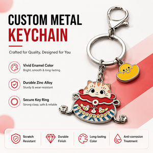 Custom Cute Cartoon Cat Keychain Soft Enamel Zinc Alloy Metal Key <strong>Ring</strong> 3D Charm Gift OEM ODM Logo Design Factory Wholesale - Product Image 1