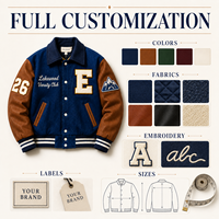 Blouson Bomber Vintage Color Block en Chenille avec Patchs Lettres, Sur Mesure, Blouson Universitaire d'Équipe, Numéro Personnalisé, Patchs Manches