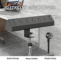 Multiprise à fixation sur bureau, station de charge rapide 40W, 5 prises CA et 4 ports USB-C PD, cordon de 1,8 m pour bureau et poste de travail