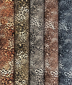 Bán Buôn Động Vật Leopard In Ấn 95% Polyester 5% <span class=keywords><strong>Spandex</strong></span> 4 Cách Căng <span class=keywords><strong>Spandex</strong></span> Vải Cho Hàng May Mặc Phụ Nữ Ăn Mặc Quần Áo - Product Image 1