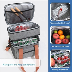 Boîte à lunch Grand sac à lunch isotherme extensible Sac isotherme étanche et durable pour adultes avec double pont - Product Image 4