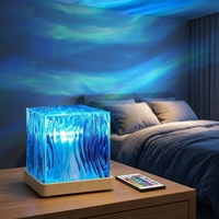 Projecteur LED Rechargeable Galaxie Aurore Lampe d'Ambiance RGB avec Télécommande, Éclairage Ambiant Dimmable, Design Nordique, USB