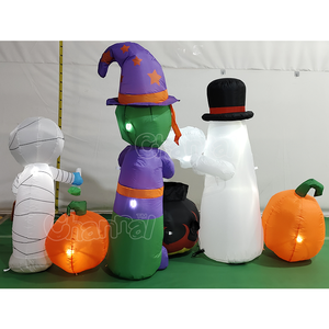Décoration d'extérieur gonflable pour Halloween : Fantôme blanc, Citrouille, <span class=keywords><strong>Sorcière</strong></span> avec soupe – Combinaisons gonflables - Product Image 4