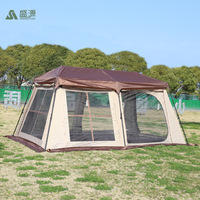 Tente de camping extérieure extra-large, portable, de type Ridge, prête à l'emploi, imperméable, multifonctionnelle, à montage rapide, en tissu Oxford, pour quatre personnes