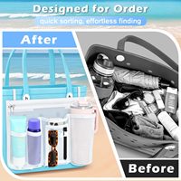 Organisateur de sac en maille blanche, porte-téléphone et porte-gobelet pour accessoires de sac, insert organisateur et pochette de séparation pour sac de plage
