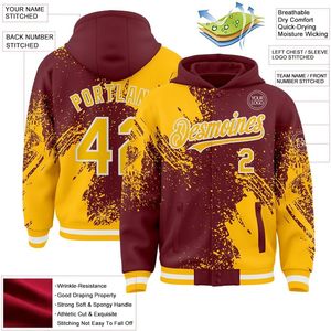 Veste universitaire personnalisée unisexe réversible à capuche avec motif brodé, style baseball, entièrement boutonnée, coupe bomber, tailles S-5XL - Product Image 2