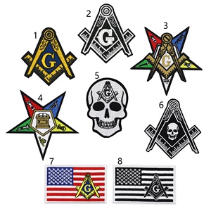 Freemasonry biểu tượng miễn phí và chấp nhận thêu sắt trên Twill <span class=keywords><strong>masonic</strong></span> các bản vá lỗi - Product Image 2
