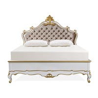 Mobilier de chambre à coucher en bois massif français Lit double Lit queen-size Hôtel Villas peut être personnalisé meubles usine directe