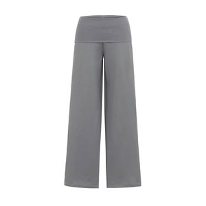 <span class=keywords><strong>Pantaloni</strong></span> Larghi da <span class=keywords><strong>Donna</strong></span> alla Moda in <span class=keywords><strong>Viscosa</strong></span>/Cotone Tinta Unita <span class=keywords><strong>con</strong></span> Vita Alta Elasticizzata Vestibilità Comoda Casual - Product Image 5