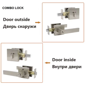 Phần cứng cửa vô hình Cửa xử lý với nội thất khóa cửa phím bên ngoài nút bên trong xi lanh đơn chốt khóa - Product Image 4
