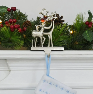 Support de chaussette de Noël en aluminium nickelé brillant pour décorations de Noël - Product Image 2