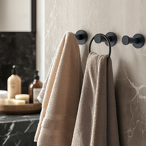 Kinnet Stainless Steel <b>Coat</b> Hook Wall-mounted Black Minimalist Towel Hook <b>Robe</b> Hook - Product Image 5