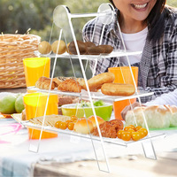 Présentoir Moderne Personnalisable en Acrylique en Forme d'Échelle, Support à Plateaux Pliable à 3 Niveaux, Montage Facile, Autoportant, Nettoyage Simplifié pour Plantes