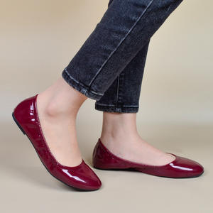 Scarpe da donna estive in pelle verniciata da donna scarpe da ballo con suola morbida scarpe basse da donna con bocca bassa da donna - Product Image 6