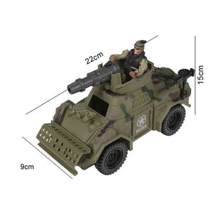 Ensemble de jeu de véhicules militaires en plastique de l'armée américaine Sand Hogs avec lance-missiles, armes et figurines de soldats pour garçons - Product Image 3