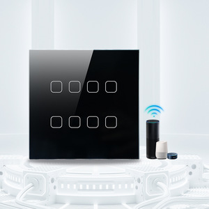 WiFi Smart Touch Switch 4/6/8 Channel Remote Timer Control App Voice Google Home Alexa Compatible 118x118mm - Product Image 1