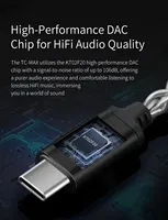 Adaptateur de casque QKZ TC MAX, dongle DAC portable, type-C vers prise jack 3,5 mm, câble audio HiFi sans perte 24 bits/96 kHz pour audiophiles