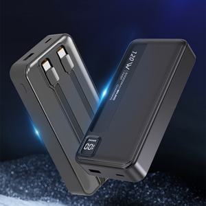 Nuevo Diseño de Banco de Energía Portátil de Carga Rápida de 20000 mAh con 2 Cables Integrados y Pantalla LED PD40w para Exteriores - Product Image 1