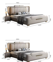 Cadre de lit en cuir design simple, moderne, élégant, disponible en tailles King, Double et Queen, pour chambre à coucher, maison et hôtel, vente en gros à prix abordable