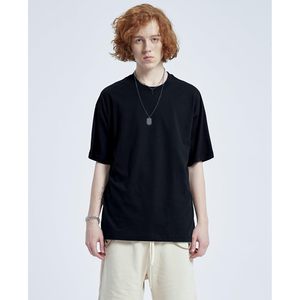 T-shirt surdimensionné pour homme FOXA, noir, 100% coton, col rond, manches courtes, coupe ample, streetwear, haut de sport pour la salle de sport - Product Image 2