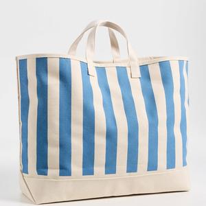 Custom <b>Large</b> Tote <b>Bag</b> for Women <b>Canvas</b> Purses Handbags Organic Cotton Durable Shopping Groceries Beach All Over Striped Tote - Product Image 3