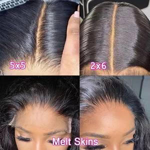 Perruque frontale en dentelle suisse HD 13x4 13x6 double densité, cheveux humains brésiliens vierges bruts alignés sur les cuticules, vente en gros - Product Image 5