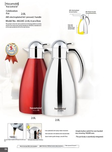 Carafe thermique polie à la main Hocomaid 80220C 2.0L, acier inoxydable 304 sans soudure, garantie 5 ans, LFGB, 0.6kg, légère - Product Image 3