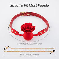 Balle buccale réglable en silicone en forme de rose, bâillon buccal solide, gag pour ouverture de bouche, équipement de bondage, gag en silicone, accessoires pour couple, jouets sexuels pour adultes