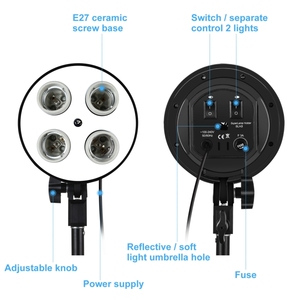 PULUZ 50x70cm Studio Softbox + 2m Tripod Mount + 4 x E27 20W 5700K ánh sáng trắng dẫn ánh sáng bóng đèn nhiếp ảnh Kit(EU cắm) - Product Image 4