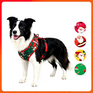 Harnais réfléchissant pour chien de Noël, sans boucle latérale, à libération rapide, pour la promenade, type plastron - Product Image 2
