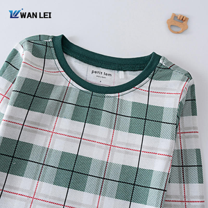 Pijamas de Natal para Crianças, Meninos e Meninas, Estampa Xadrez Vermelha e Verde, 100% Algodão Orgânico, Conjunto Longo e Respirável, Estilo Familiar - Product Image 2