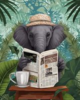 Peinture à l'huile numérique personnalisée encadrée, toile d'éléphant, kit de peinture acrylique DIY pour adultes, peinture par numéros d'animaux