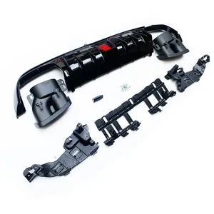 벤츠 W205 세단 S205 왜건 C180 C200 C300 C400 C450 C43 C63 C63s 15 - 22년식용 머플러 팁 포함 ABS 리어 범퍼 디퓨저 - Product Image 3