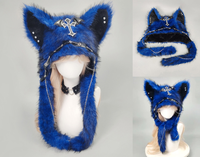 Chapeau unisexe gothique à oreilles de chat en fourrure, décoré d'une chaîne croisée, en peluche douce et chaude pour l'hiver, idéal pour la vente en gros, le cosplay, les fêtes d'Halloween et le quotidien