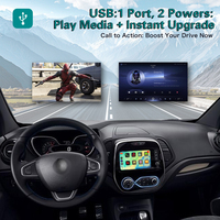 Boîte multimédia sans fil Apple MMI Carplay Android Auto pour Renault Captur 2014 - 2019, interface de navigation avec caméra de recul