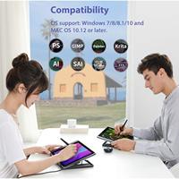 Tablette graphique Kamvas Pro 12 GT-116 avec écran 11,6 pouces, contrôle de la pénibilité, pour artistes, avec stylet graphique