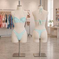 Fabricant de maillots de bain personnalisés écologiques, ensemble de bikini à volants, à nouer, sans couture, double doublure, à pois, maillot de bain pour femmes