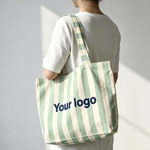 Sac de courses en coton écologique et recyclable grande capacité pour le voyage, sac fourre-tout en toile rétro littéraire personnalisé pour femme - Product Image 6
