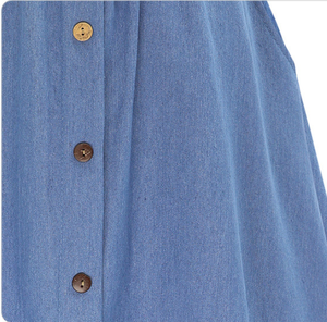 <span class=keywords><strong>M</strong></span>-XXL Moda Etek Vintage Retro Yüksek Bel Pileli Midi Etek Kot Kloş Etek %10 Beden Açıklığı Sonbahar Kış Düz Desen - Product Image 5