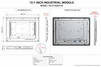 شاشة LCD صناعية مقاس 12.1 بوصة بدقة 1024×768 XGA، تعمل في درجات حرارة واسعة من -30 إلى +85 درجة مئوية، شاشة IPS LED بنسبة تباين 1200:1، مع وصلة FPC قابلة للثني