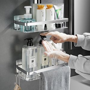 Eco-Friendly Modern Metal 2-tier Toilet <b>Storage</b> <b>Rack</b> Non-Perforated Wall-Mounted Bathroom <b>Storage</b> <b>Shower</b> Gel Kitchen Use Custom - Product Image 2