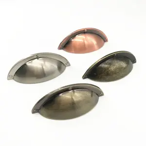 <strong>HANDLE</strong> and KNOB CX241 Furniture Drawer <strong>Copper</strong> and Antique Bronze Bin Shell Style Cabinet Interior Furniture Cup Pull <strong>Handle</strong> - Product Image 1