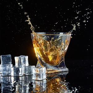 แก้วไวน์คริสตัลรูปทรงเพชรแบบกำหนดเอง แก้ววิสกี้ทรงบิด แก้วร็อคส์สำหรับสก็อตช์วิสกี้ ขายดี - Product Image 3