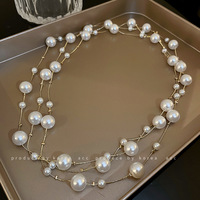 Collier de perles Super féerique, Style court, Design de Niche, chaîne de clavicule, chaîne de cavalier délicate