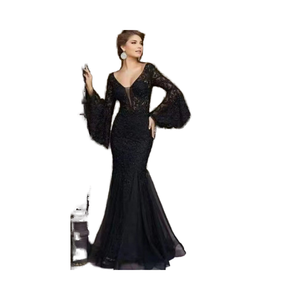 2025 nouveauté lumière luxe longue robe dentelle pour Banquet rétro champ d'air soirée robe en queue de poisson pour quatre saisons Nobial Palace - Product Image 1